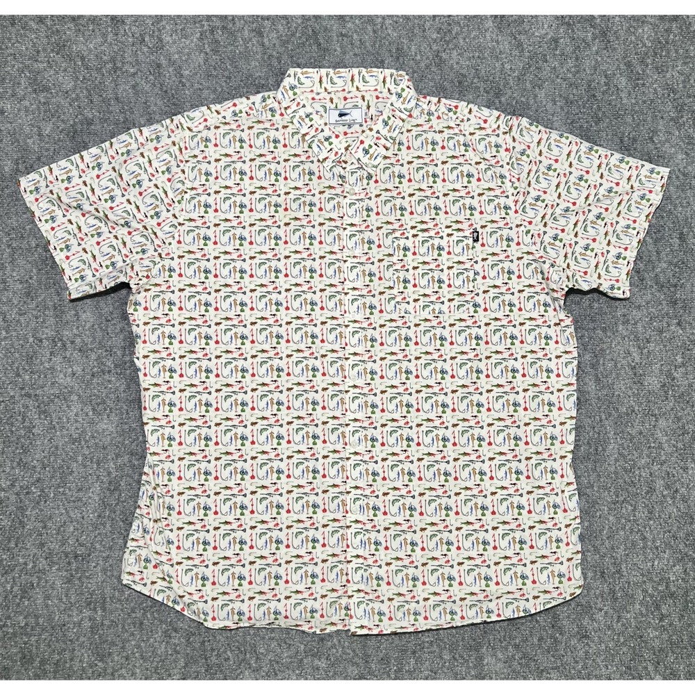 Southern Lure Button Down Shirt Men 3XL Fishing Lures Tackle All Over Print